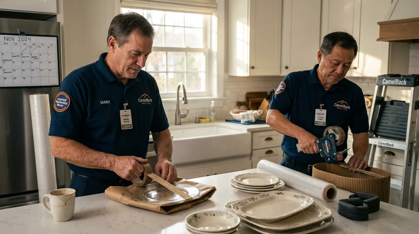 Professional crew packing kitchen dishware in Chicago Ridge, IL